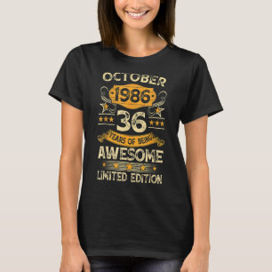 36 Jaar Oud Oktober 1986 36e Verjaardag R T-shirt