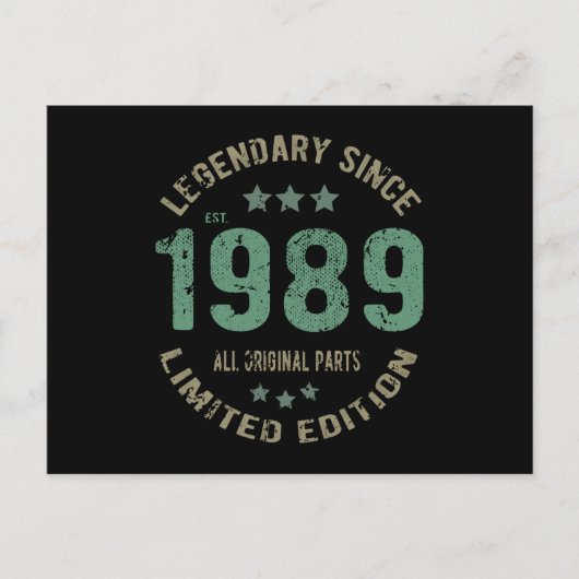 36 jaar oude Bday 1989 Legend 36ste verjaardag cad Briefkaart (Voorkant)