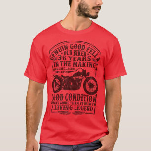 36 jaar oude Biker Birthday Classic motor T-shirt