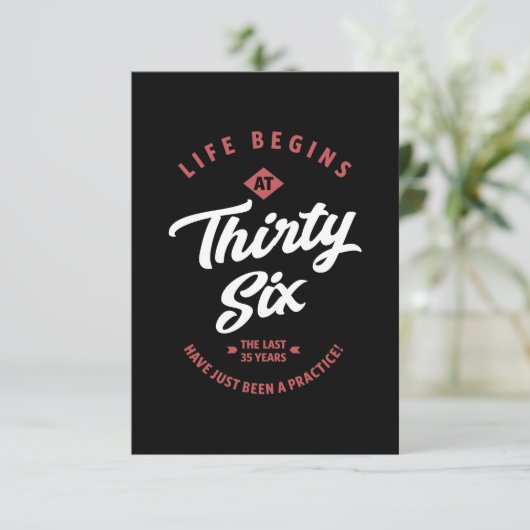 36 jaar oude bruistocht RSVP kaartje (Staand voorkant)