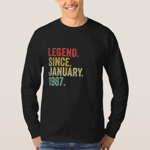 36 jaar oude leggende sinds januari 1987 36e geboo t-shirt