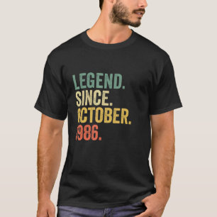 36 jaar oude leggende sinds oktober 1986 36e geboo t-shirt