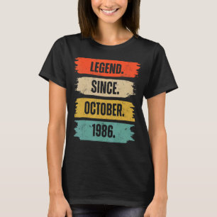 36 jaar oude leggende sinds oktober 1986 36e geboo t-shirt