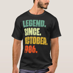 36 jaar oude leggende sinds oktober 1986 36e geboo t-shirt