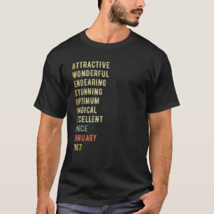 36-jarige 36e verjaardag Geweldige sinds 1 januari T-shirt