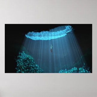 36 x20-inch papieren poster met "Mayan Cenote" afb