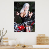 36 x24-inch Chrissy Kittens Red Motorcyle Poster (Keuken)