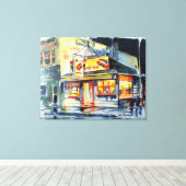 36"x28" Sur Toile Rouge Hot Ranch Aquarelle Impres (Insitu (Plancher de Bois))