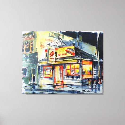 36"x28" Sur Toile Rouge Hot Ranch Aquarelle Impres (Recto)