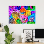 36"x 24"KLEURRIJK ABSTRACT ART-3 MATTE ART POSTER (Thuiskantoor)