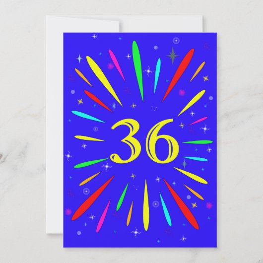 36e anniversaire Fête Invitation Explosion (Devant)