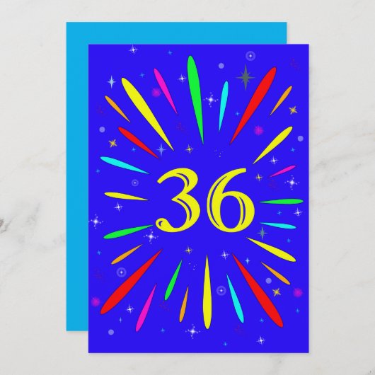 36e anniversaire Fête Invitation Explosion (Devant / Derrière)