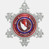 36e ENGELSE BRIGADE Tin Sneeuwvlok Ornament (Voorkant)