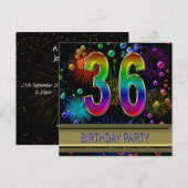 36e fête d'anniversaire Invitation avec bulles (Devant / Derrière)