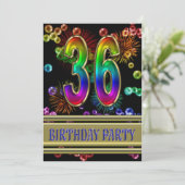 36e fête d'anniversaire Invitation avec bulles (Debout devant)