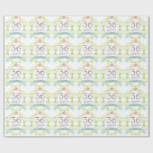 36e Jubileum Love Heart Gift Wrap Cadeaupapier (Vlak)