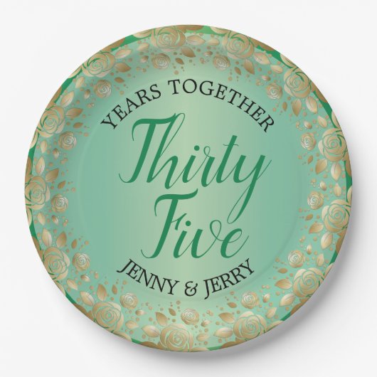 36e Jubileum papier met Jade Bord (Voorkant)