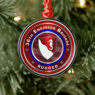 36e Kerstmis MET DE ENGINEER-BRIGADE Metalen Ornament