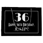 36e verjaardag: Art Deco geïnspireerde stijl "36", Groot Cadeauzakje (Achterkant)