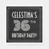 36e verjaardag: Art Deco Style + aangepaste naam Servet (Voorkant)