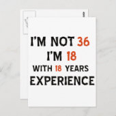 36e verjaardag design briefkaart (Voorkant / Achterkant)