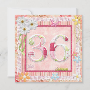 36e verjaardag feest scrapbooking stijl kaart