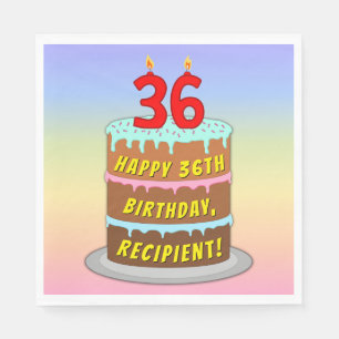 36e verjaardag: Fun Cake and Candles + Custom Name Servet