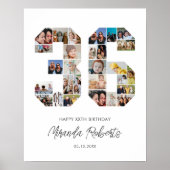 36e verjaardag nummer 36 aangepaste fotocollage poster (Voorkant)
