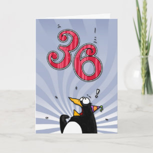 36e verjaardag - Penguin Surprise Kaart