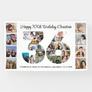 36e verpartij Cijfer 36 Fotocollage Spandoek