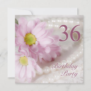 36ème anniversaire invitation avec marguerites