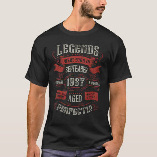 36th Birthday Legends werd geboren in september 19 T-shirt