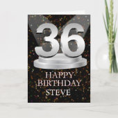 36th Birthday Spotlights Ajouter une carte de nom (Devant)