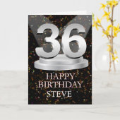 36th Birthday Spotlights Voeg een naam toe Kaart (Gele Bloem)