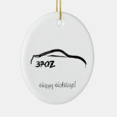 370Z zwarte penseelstreek Keramisch Ornament (Rechts)