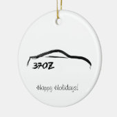 370Z zwarte penseelstreek Keramisch Ornament (Links)