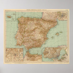 3738 Spanje, Portugal Poster