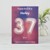 37 ans Joyeuse carte d'anniversaire (Debout devant)