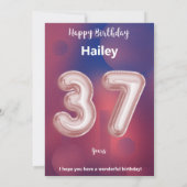 37 ans Joyeuse carte d'anniversaire (Dos)