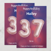 37 ans Joyeuse carte d'anniversaire (Devant / Derrière)
