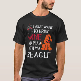 37 Drink Wijn En Speel Met Mijn Beagle T-shirt