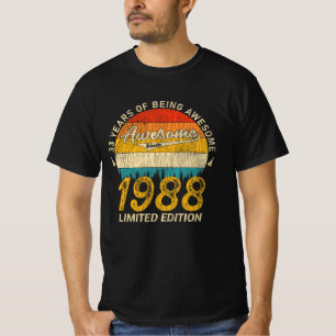 37 jaar oud 1988 Retro Geweldige 37ste verjaardags T-shirt