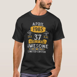 37 jaar oud Geweldige sinds april 1985 schetst 37t T-shirt