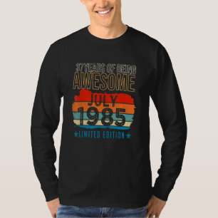 37 jaar oud juli 1985 37e verjaardag t-shirt