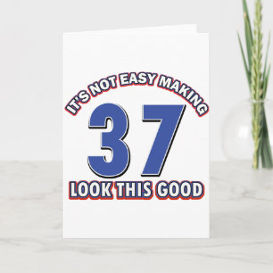 37 jaar Oud verjaardagsdesign Kaart