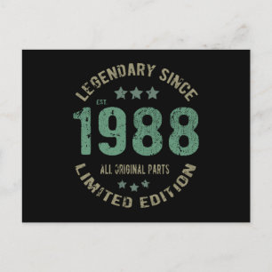37 Jaar Oude Verjaardag 1988 Legende 37e Verjaarda Briefkaart