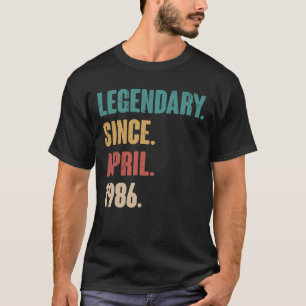 37 jaar Oude Vintage 1986 Birthday 37 april deco T-shirt