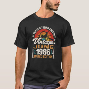37-jarige jager, geboren in juni 1986 37t t-shirt