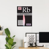 37. Rubidium (Rb) Periodieke tabel van de elemente Poster (Thuiskantoor)