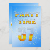 37e anniversaire invitation à la fête avec bière (Devant / Derrière)